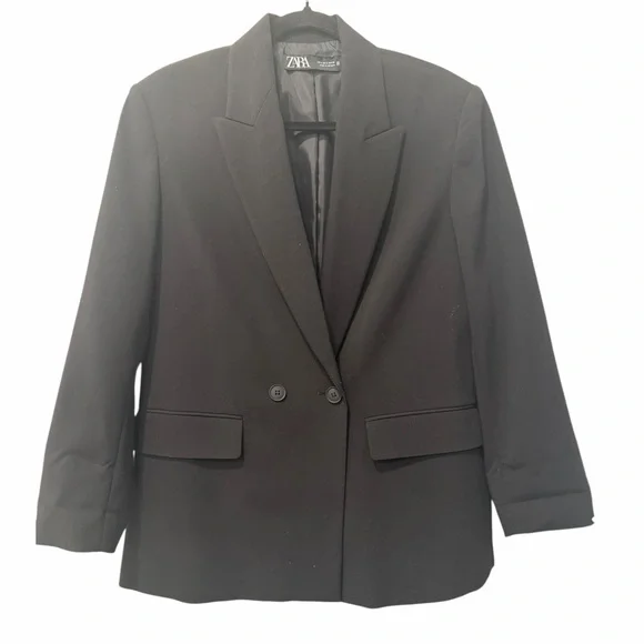Zara Women’s Black Double Breasted Blazer – Size Medium - Picture 1 of 7